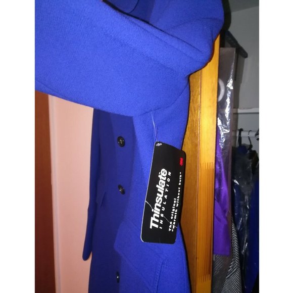 NWT JCrew 2 4 Double Cloth Metro Wool Coat THINSULATE Royal Blue Lady Day - Picture 3 of 11